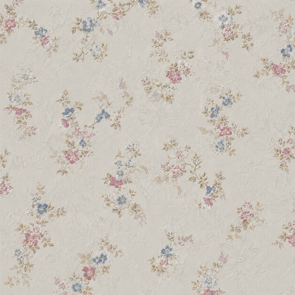 Pastel Floral Cluster Textured Wallpaper - detail