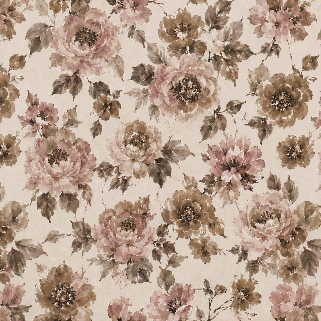 Vintage Dusty Rose Bouquet Wallpaper 3