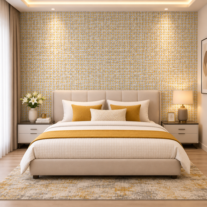 Golden Basketweave Grasscloth Wallpaper 2