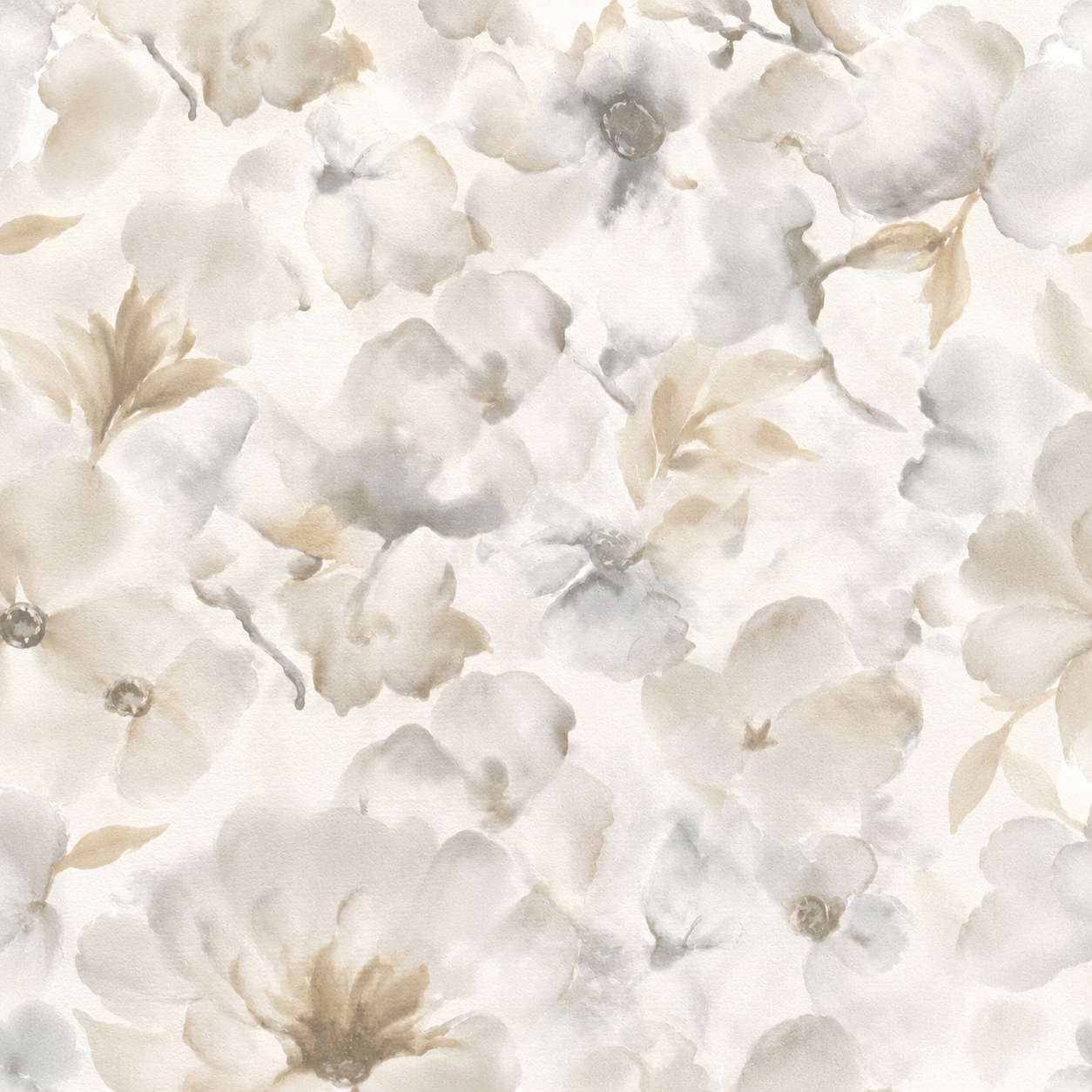 Golden Grey Watercolor Bloom Wallpaper 3