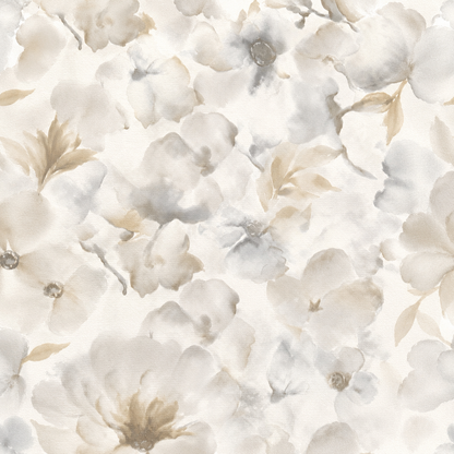 Golden Grey Watercolor Bloom Wallpaper 3