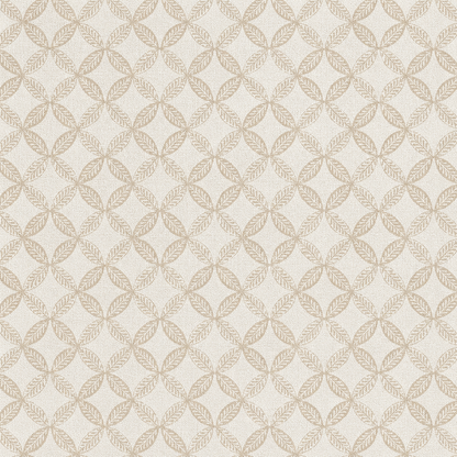 Cream Ogee Leaf Trellis Wallpaper 3