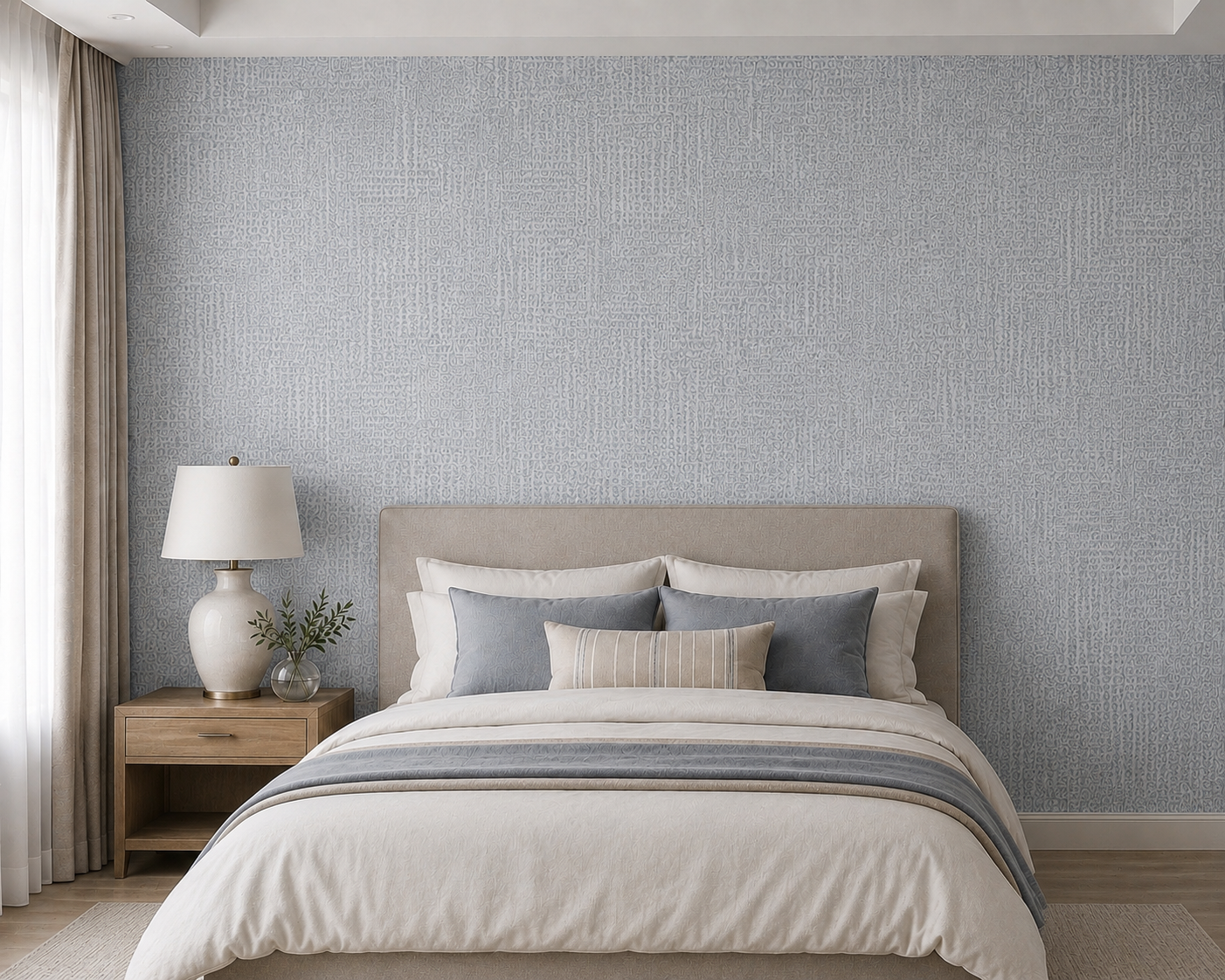Powder Blue Linen Texture Wallpaper 2