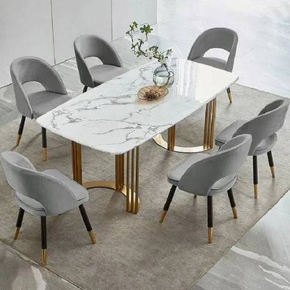 Metal dining table Marble top