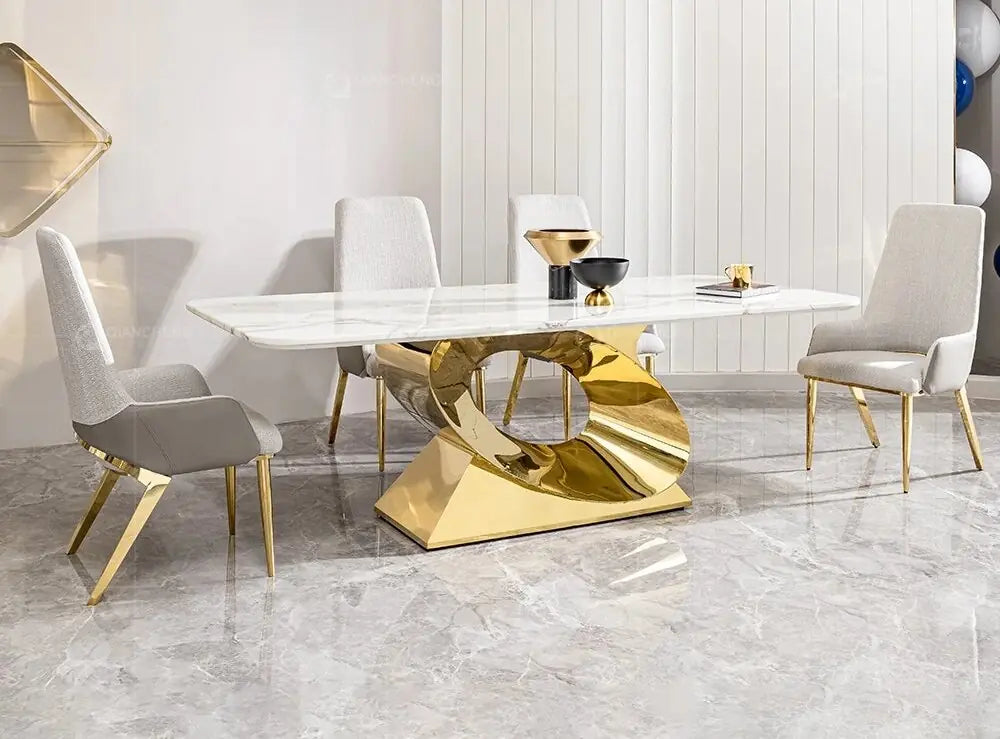 The Infinite White Marble Dining Table