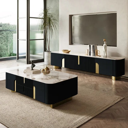 Marvellous Black & Gold Combination TV Unit