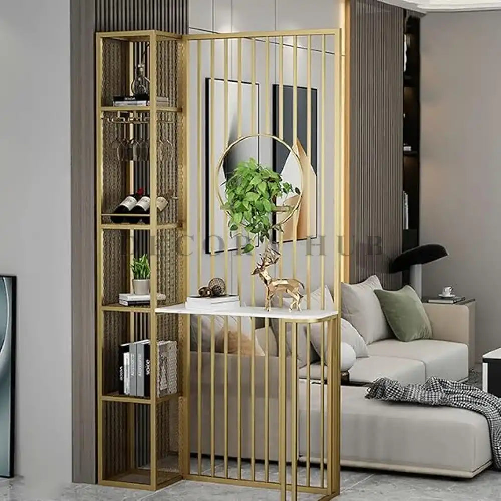 Wide entrance screen partition for open-plan living and dining