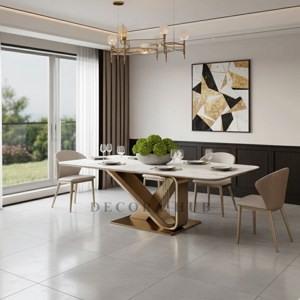Futuristic 6 Seater Dining Table – side view