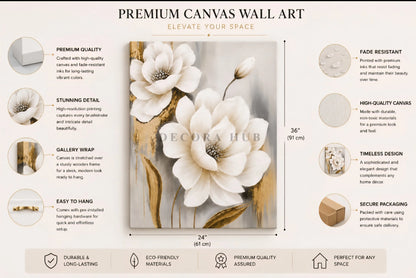 Gold Bloom Elegance Textured Wall Art - Textured Wall Art