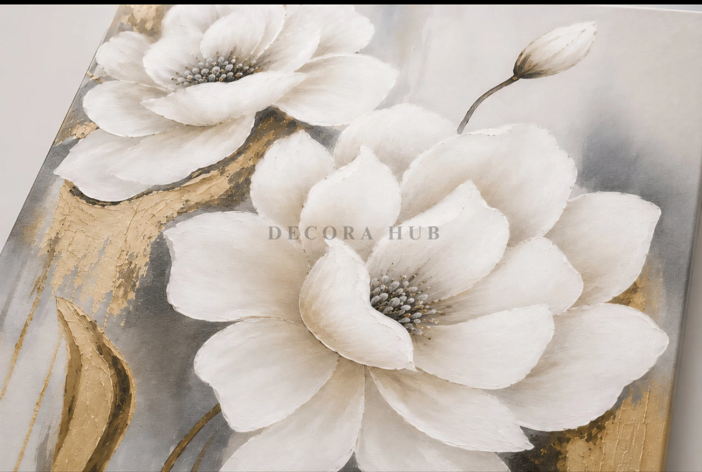 Gold Bloom Elegance Textured Wall Art - Textured Wall Art