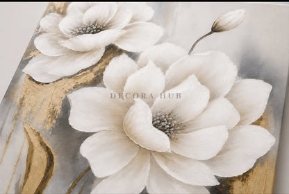 Gold Bloom Elegance Textured Wall Art - Textured Wall Art