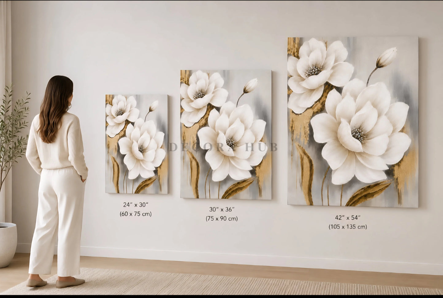 Gold Bloom Elegance Textured Wall Art - Textured Wall Art