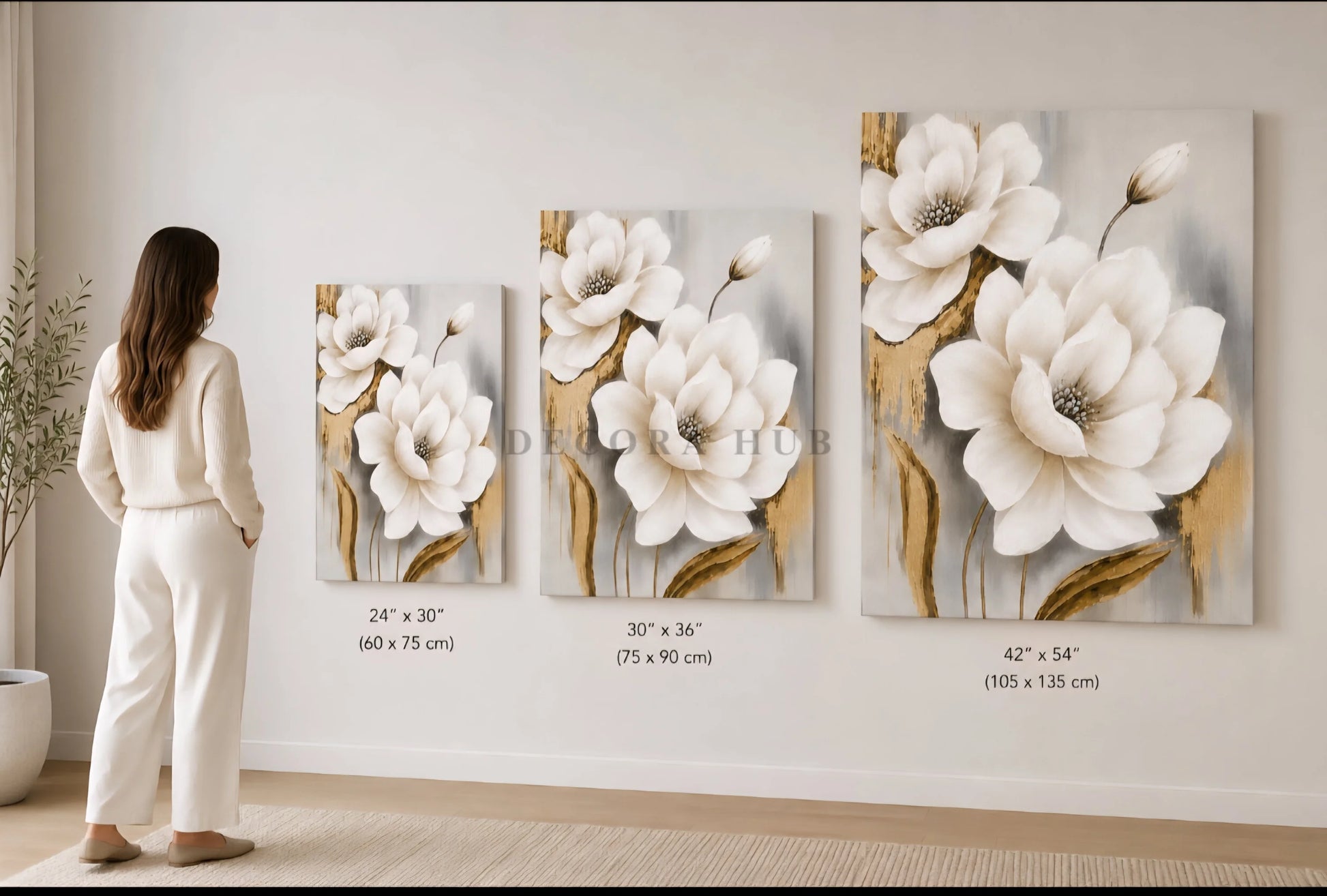 Gold Bloom Elegance Textured Wall Art - Textured Wall Art