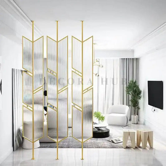Gold Modern Stainless Steel PVD Geometric Room Divider