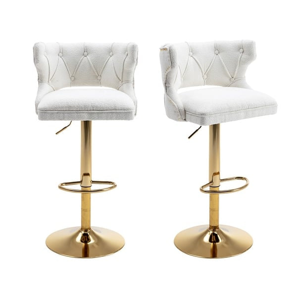 Luxury Velvet White Bar Stool – White Velvet Bar Stool by DecoraHub