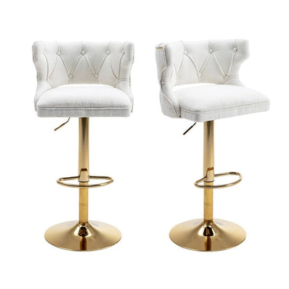 Luxury Velvet White Bar Stool – White Velvet Bar Stool by DecoraHub
