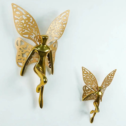 Golden Flying Angel Wall Art