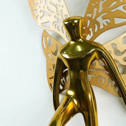 Golden Flying Angel Wall Art