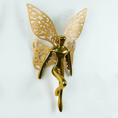 Golden Flying Angel Wall Art