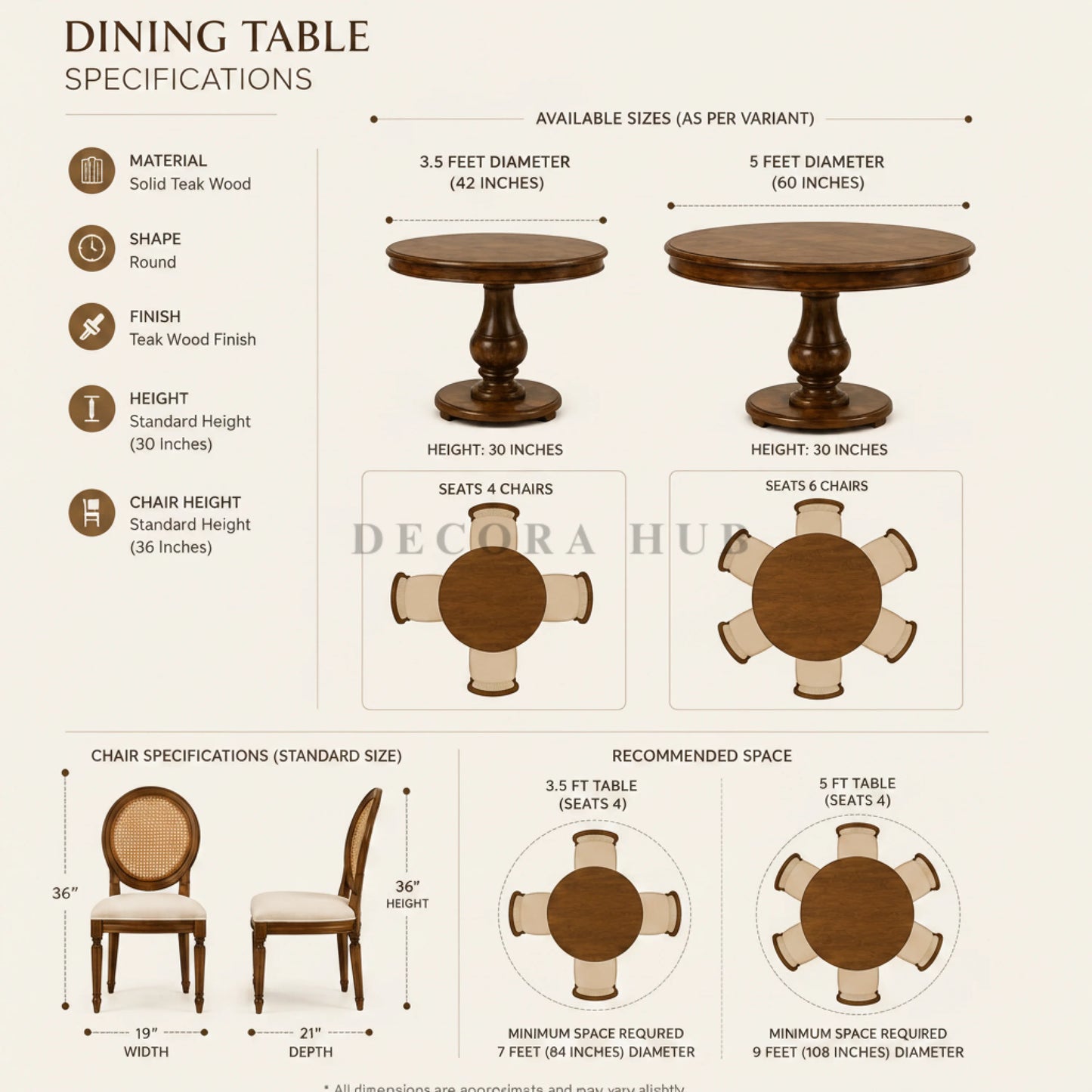 Haveli Teak Wood Dining Table Set