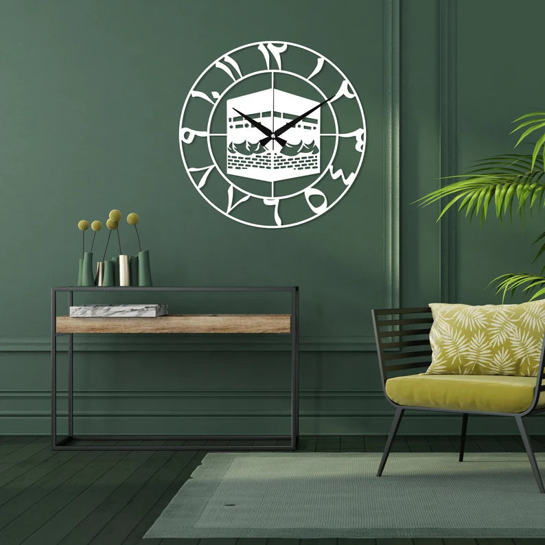 Kaaba Design Metal Islamic Wall Clock