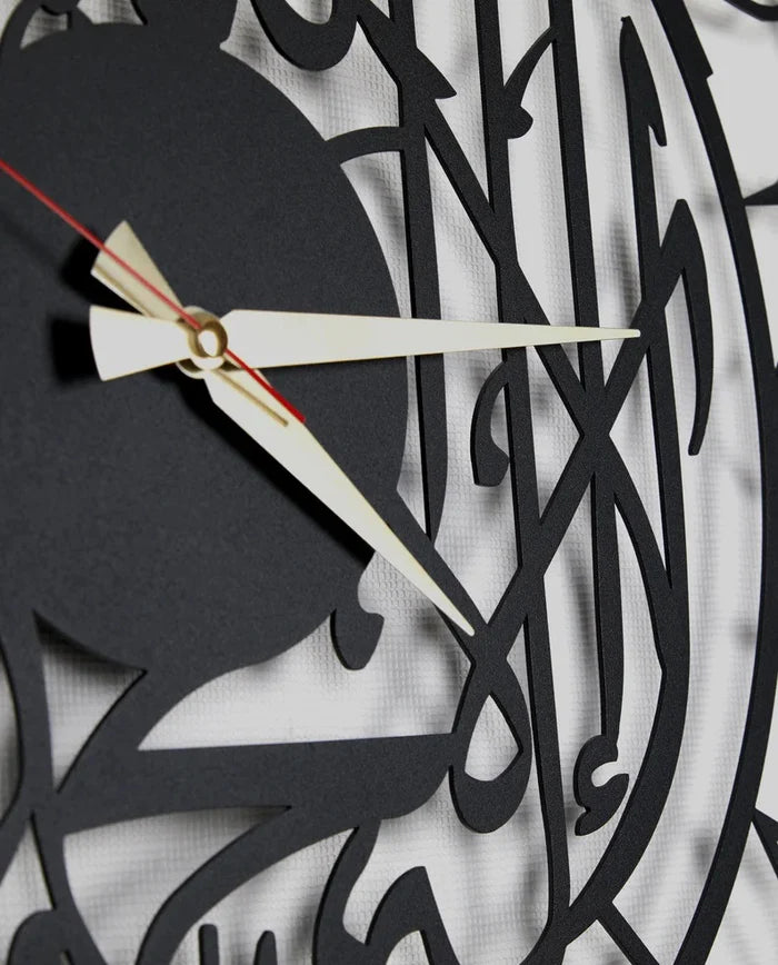 Kalima Shahada Islamic Wall Clock with Arabic Numericals