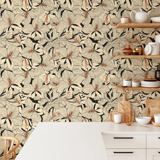 Lillies Floral Wallpaper