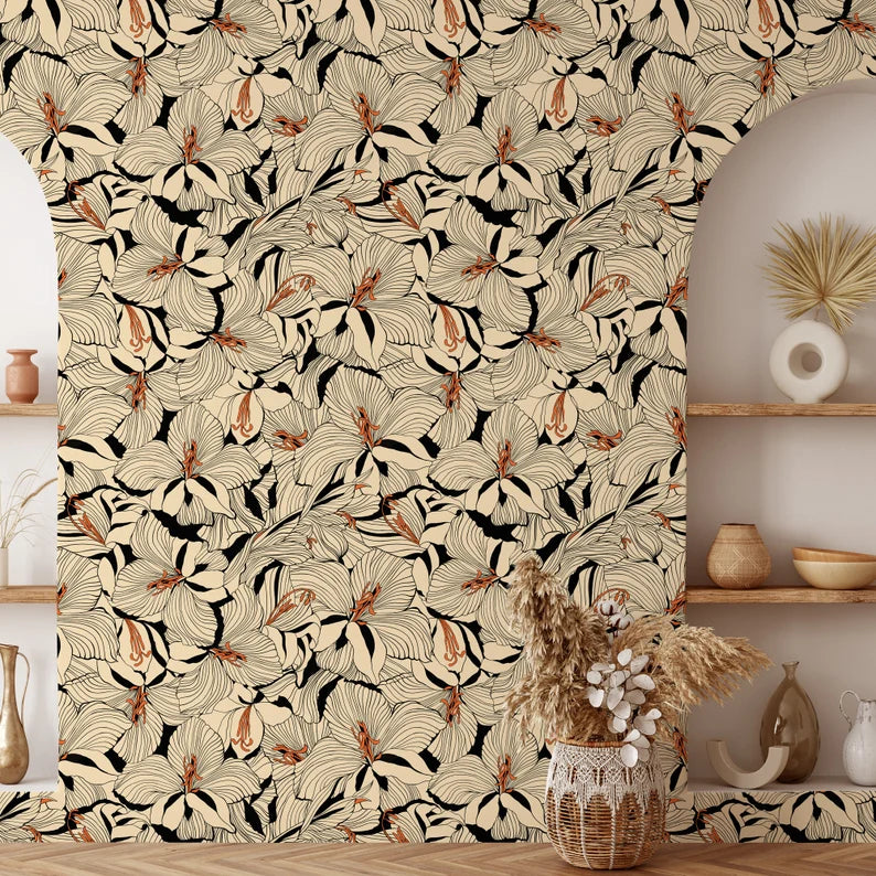 Lillies Floral Wallpaper