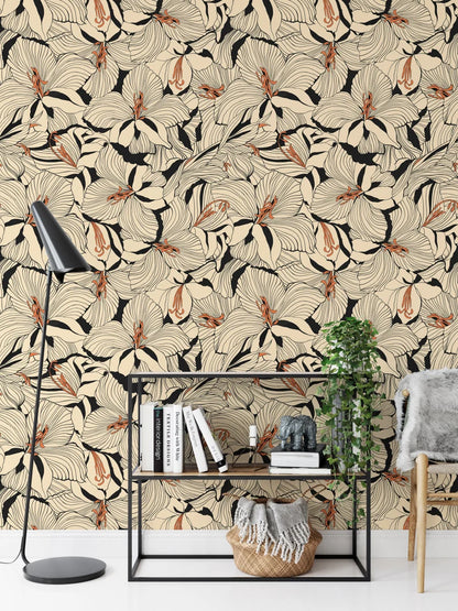 Lillies Floral Wallpaper