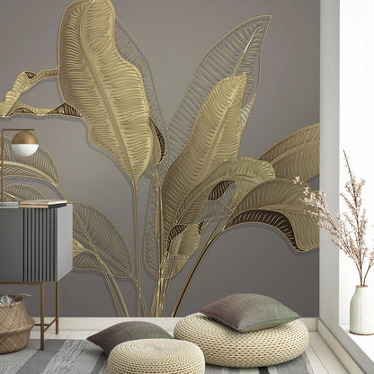 Tropical Gold Leaf Wallpaper