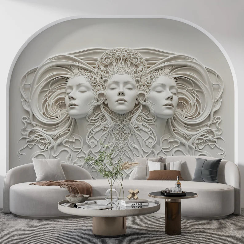 3D Woman Face Wallpaper