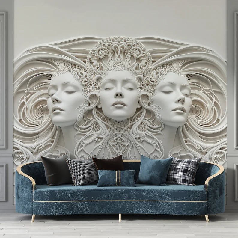 3D Woman Face Wallpaper