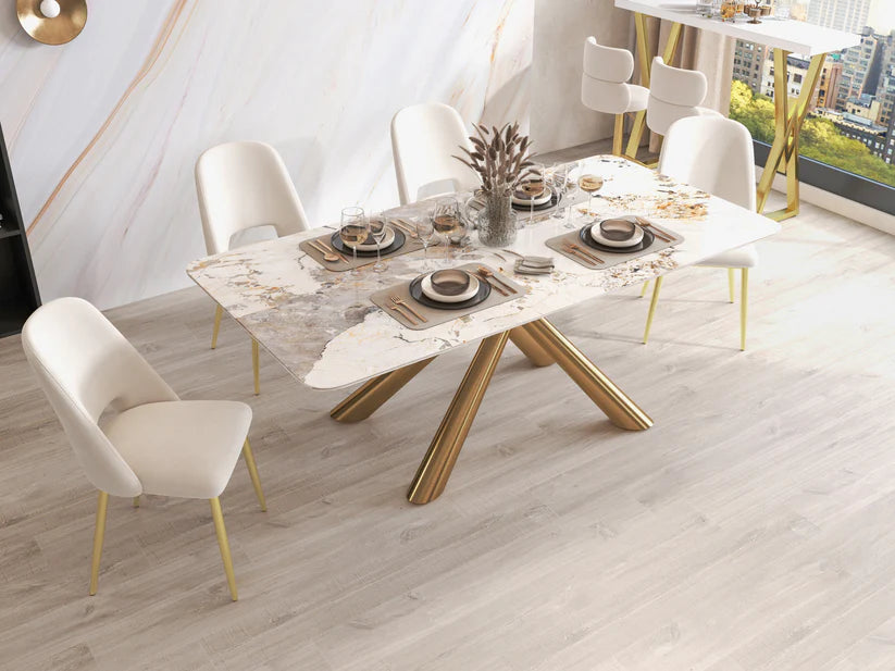 Stylish legged Marble Dining Table