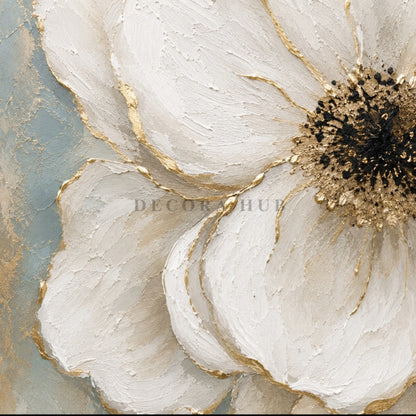 Ivoria Celeste Bloom Wall Art - Textured Wall Art