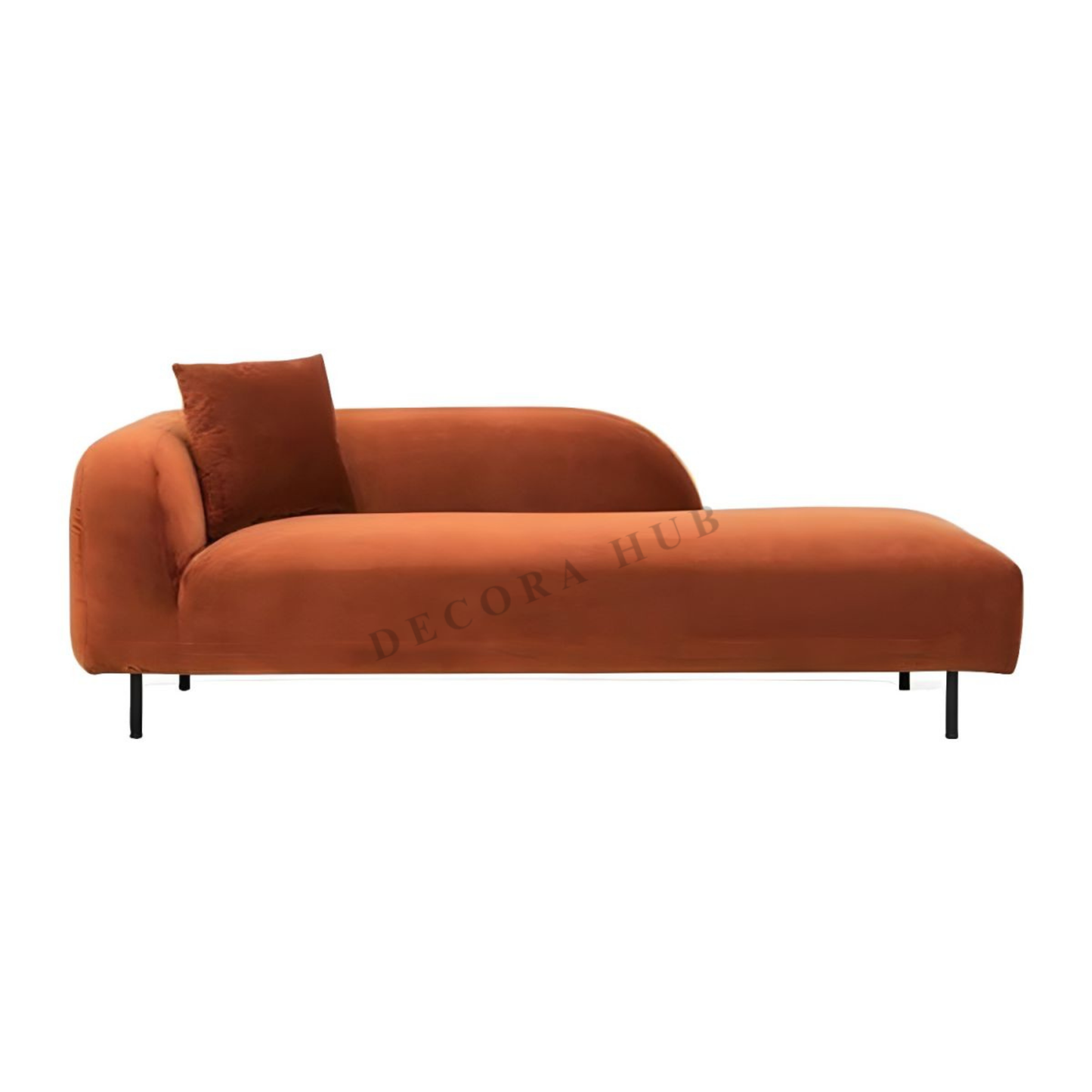 luxury-orange-chaise-lounge-with-black-metal-legs