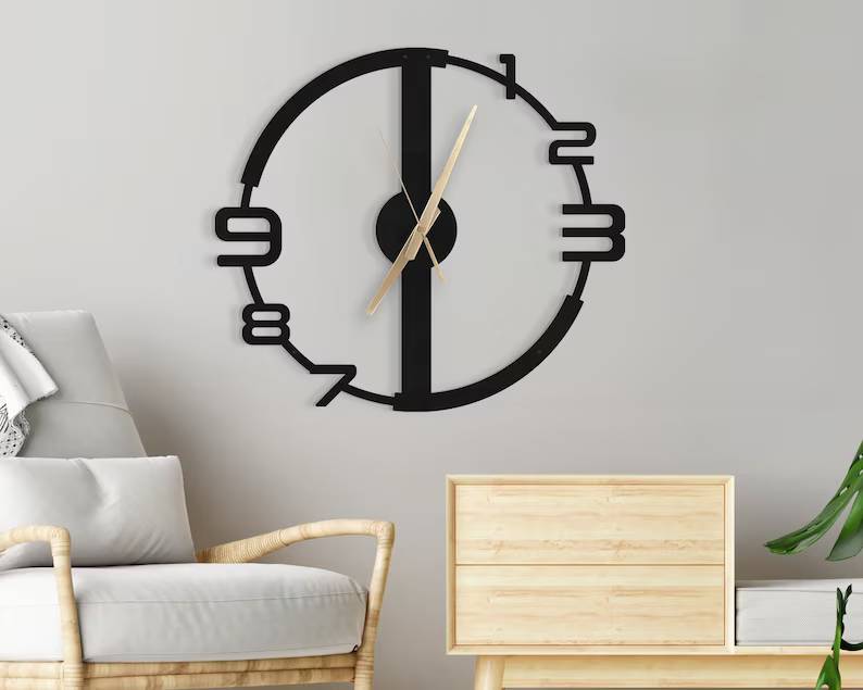 Latin Numerial Metal Wall Clock