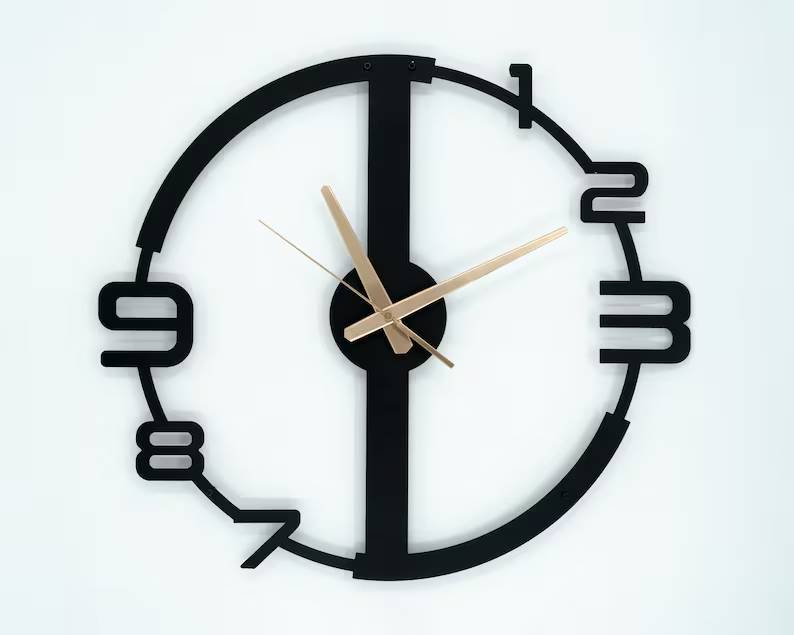 Latin Numerial Metal Wall Clock