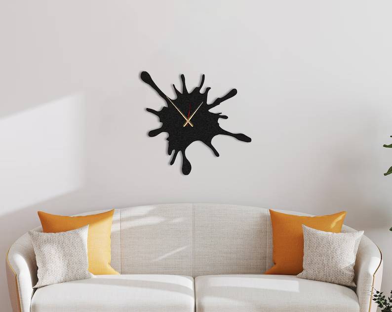 Black Splash Decorative Wall Clock