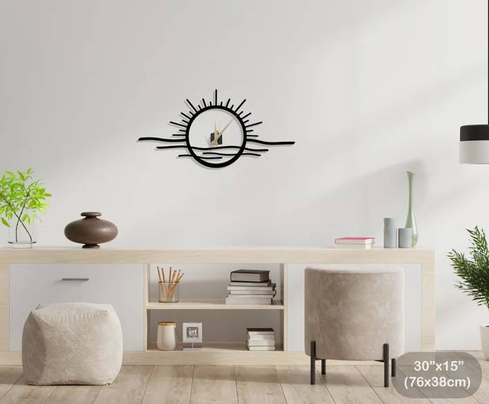 Beautiful Sun Shape Wall Clock