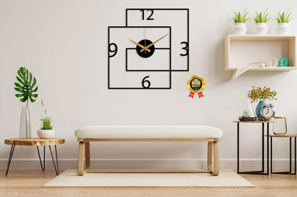 Modern Decorative Double Square Shape Wall Clock