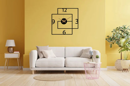 Modern Decorative Double Square Shape Wall Clock