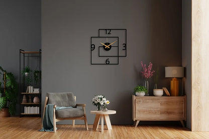 Modern Decorative Double Square Shape Wall Clock