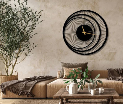 Modern Large Black Wall Clock