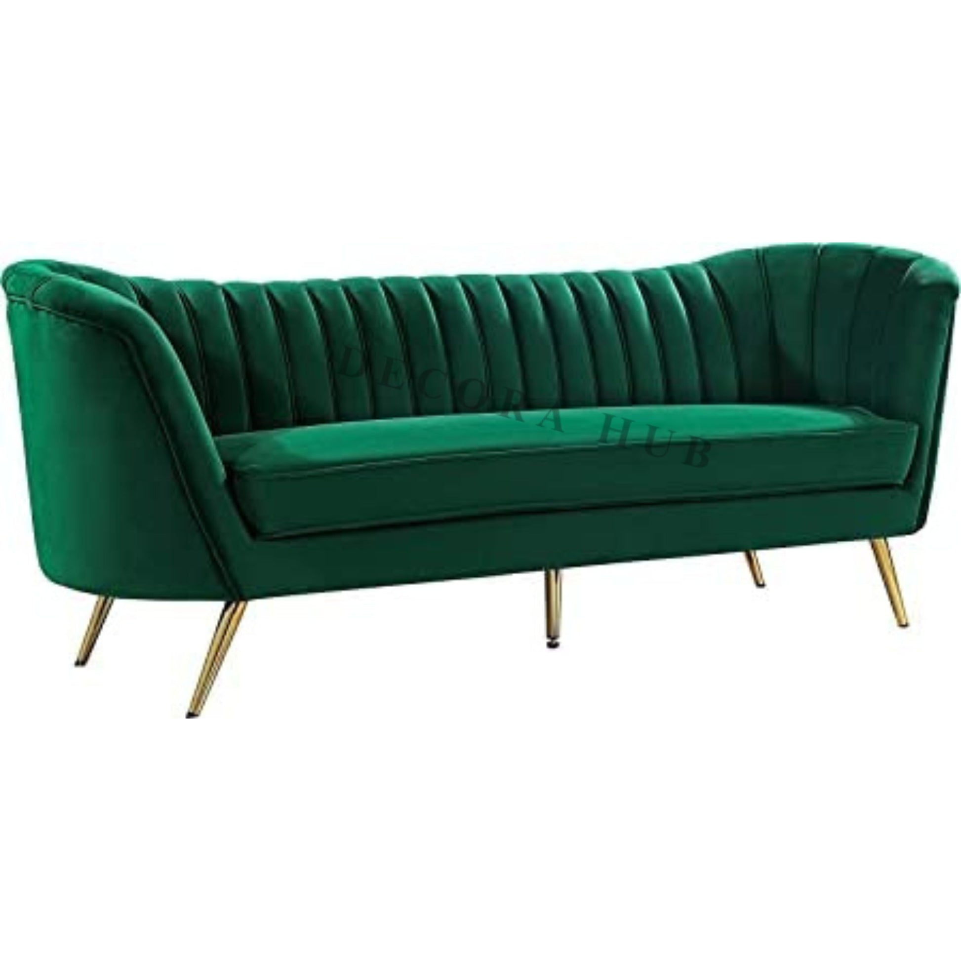 mid-century-modern-shell-sofa-emerald-velvet
