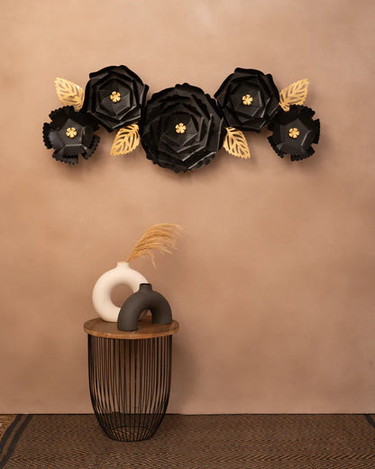 Black Floral Rose Wall Art