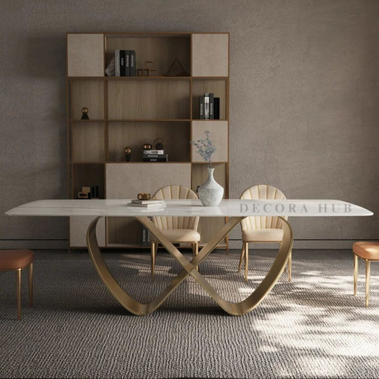 Modern Butterfly White Marble Dining Table