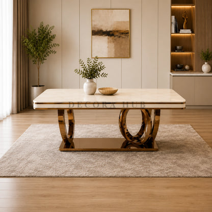 Stainless Steel With PVD Coated Base Dining Table