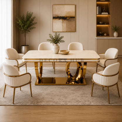 Monarch Modern Dining Table in Gold