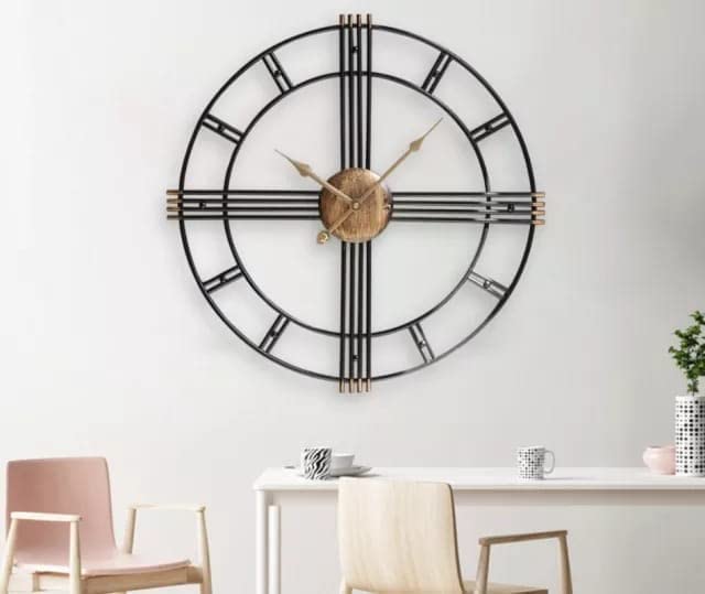 Modern Crossbeam Metal Wall Clock