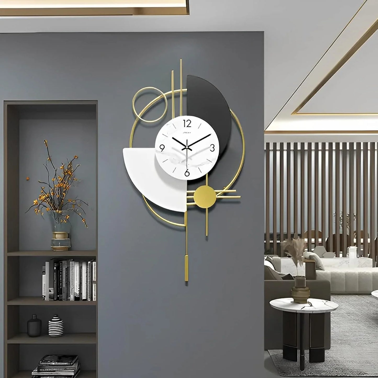 Crescent Arc Metal Wall Clock